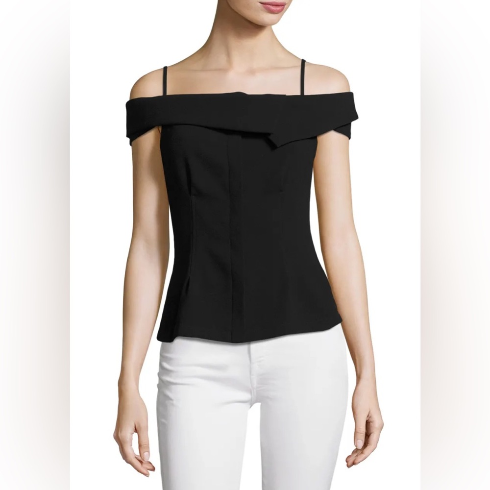NWT Theory Bertson Cold-Shoulder Crepe Top, Size Medium